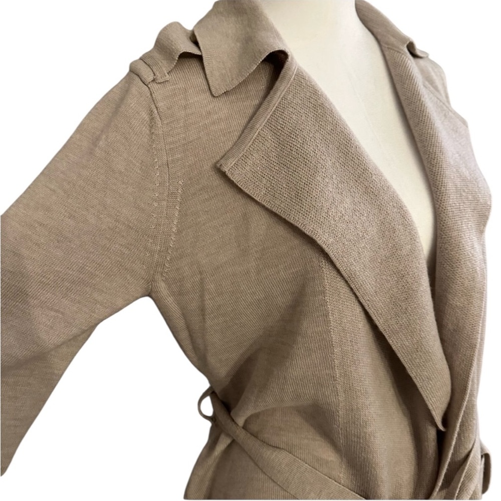 Banana Republic 100% Merino Wool Belted Soft Trench Cardigan Sweater Fall Winter - Picture 3 of 6